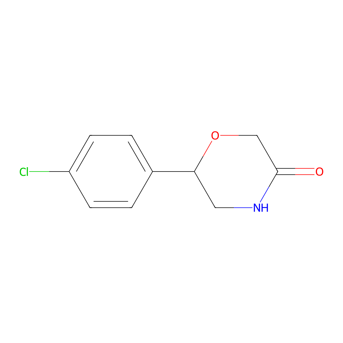 6-(4-Chlorophenyl)morpholin-3-one molecular structure, CAS 5196-95-2