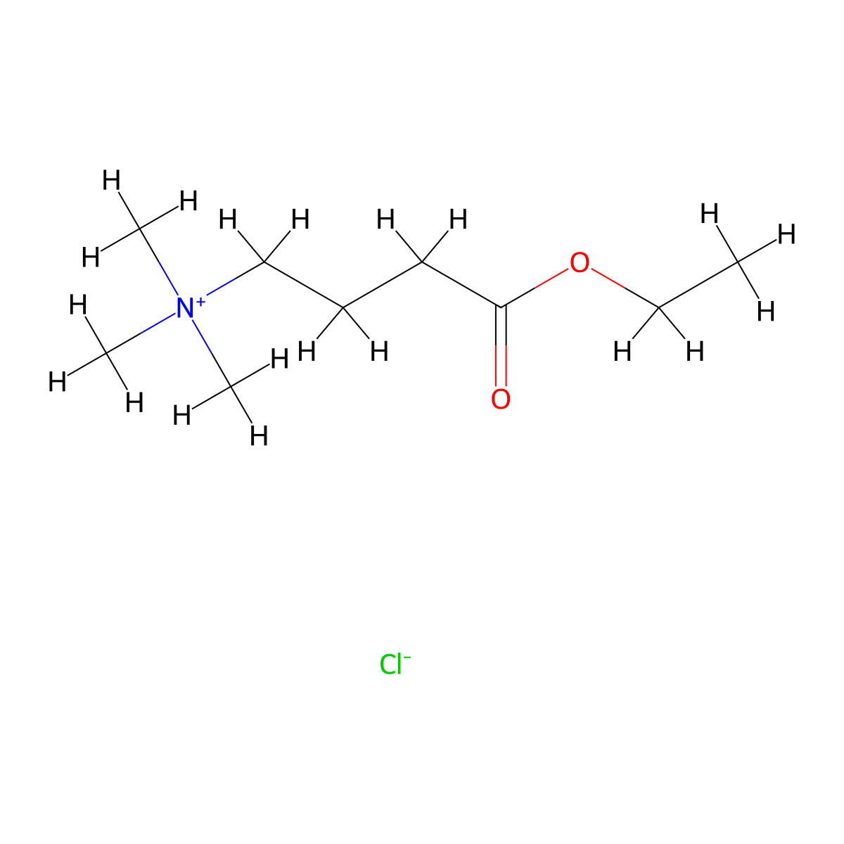 Ethyl N-trimethyl-gamma-aminobutyrate chloride molecular structure, CAS 51963-62-3