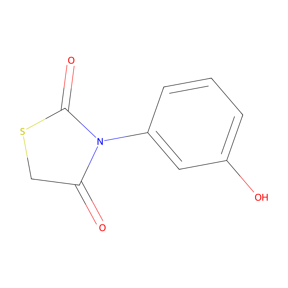 3-(3-Hydroxyphenyl)-1,3-thiazolidine-2,4-dione molecular structure, CAS 51964-26-2