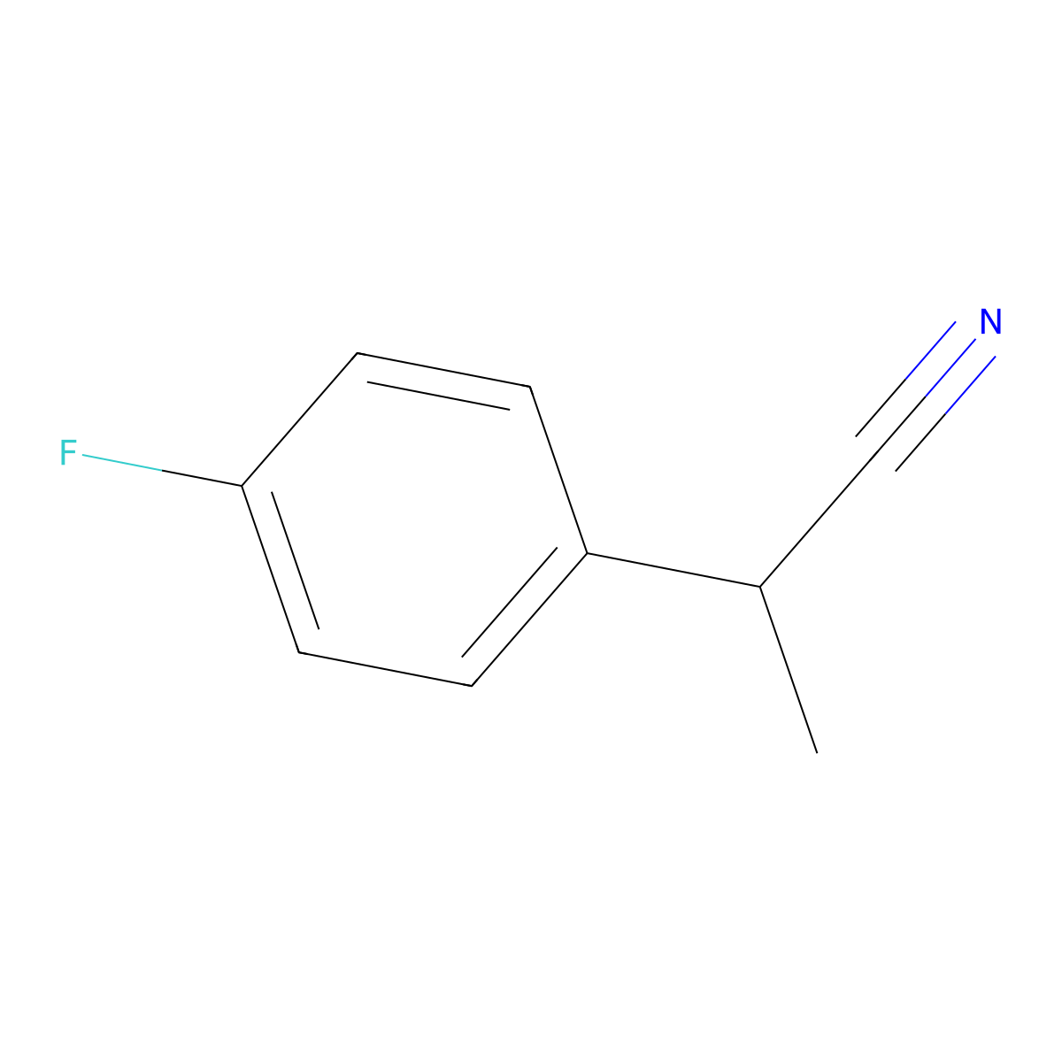 2-(4-Fluorophenyl)propanenitrile molecular structure, CAS 51965-61-8