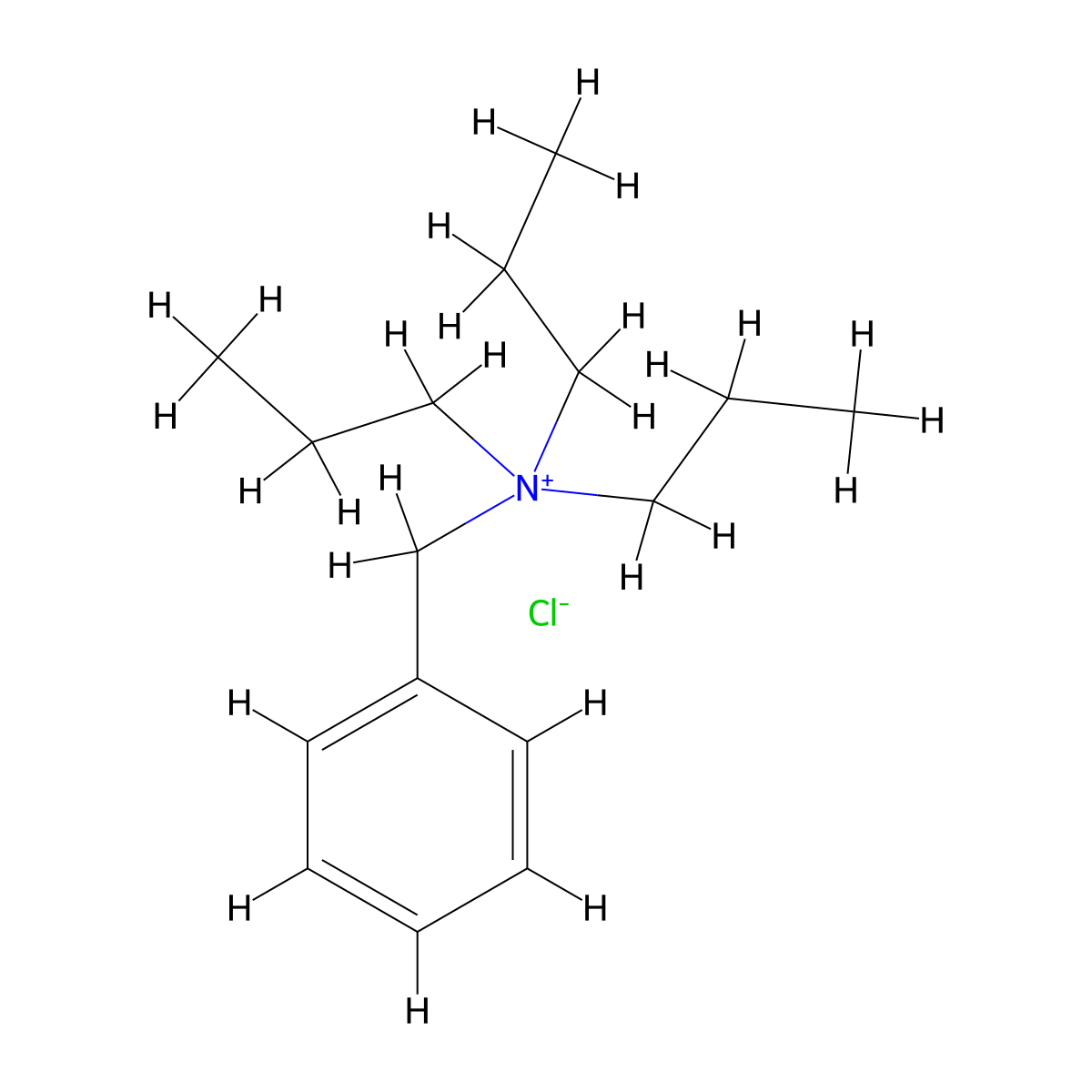 Benzyl(tripropyl)azanium chloride molecular structure, CAS 5197-87-5