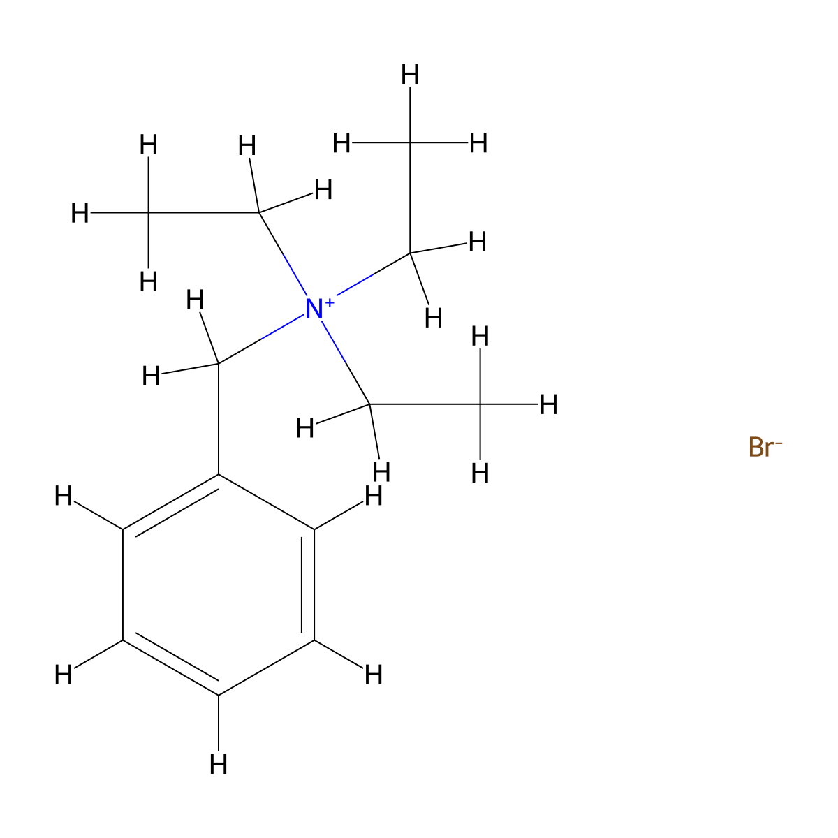 Benzyltriethylammonium bromide molecular structure, CAS 5197-95-5