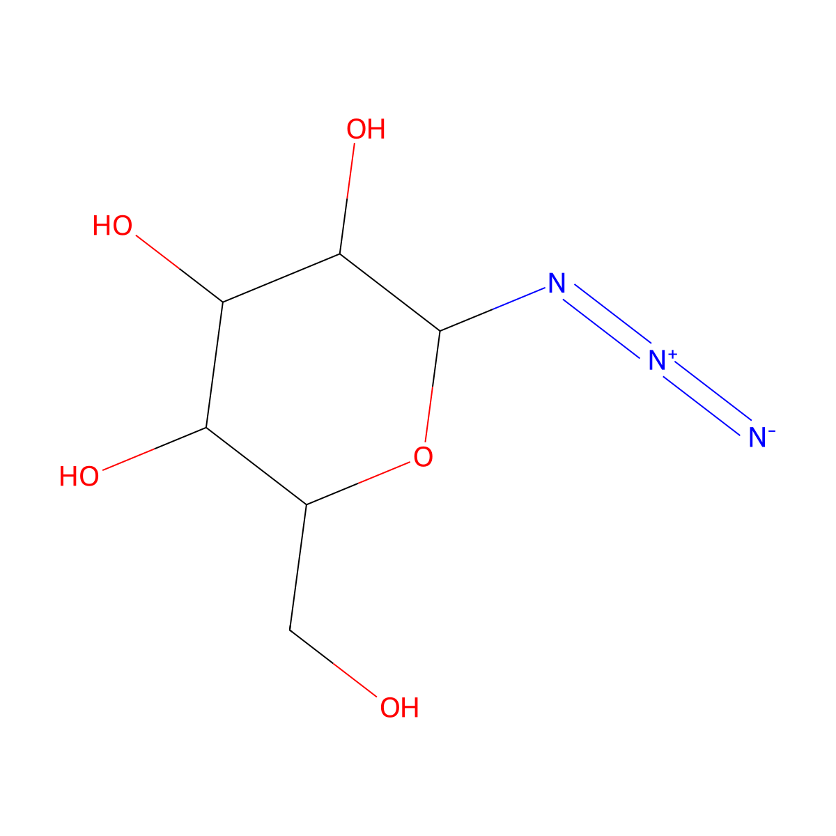 alpha-D-Mannopyranosyl azide molecular structure, CAS 51970-29-7