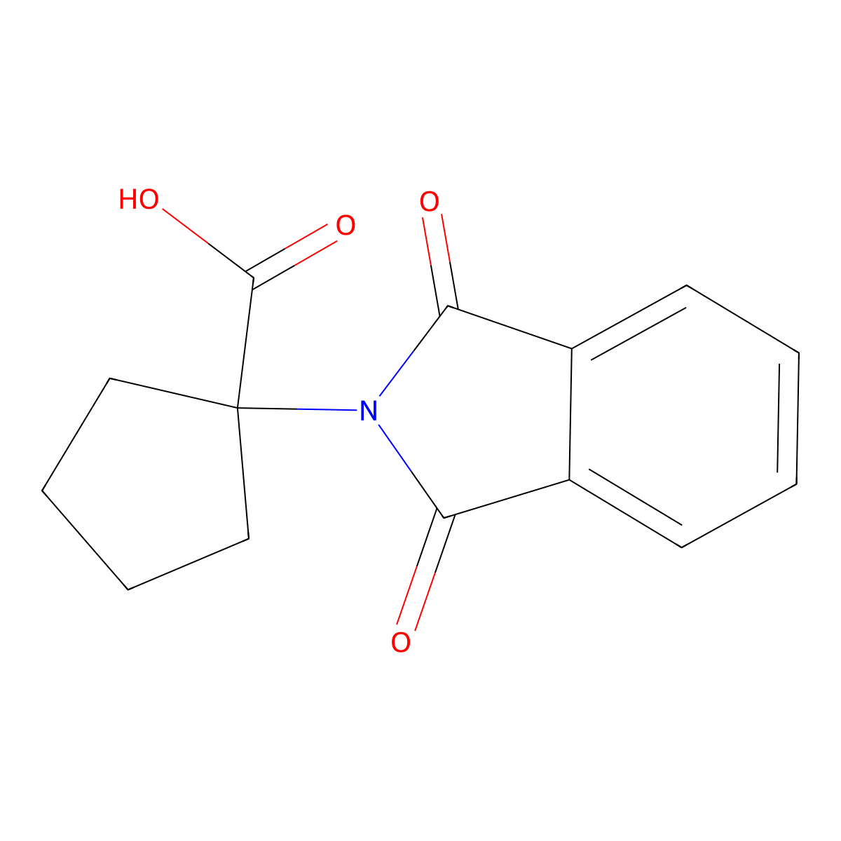 1-(1,3-dioxo-2,3-dihydro-1H-isoindol-2-yl)cyclopentane-1-carboxylic acid molecular structure, CAS 51971-46-1
