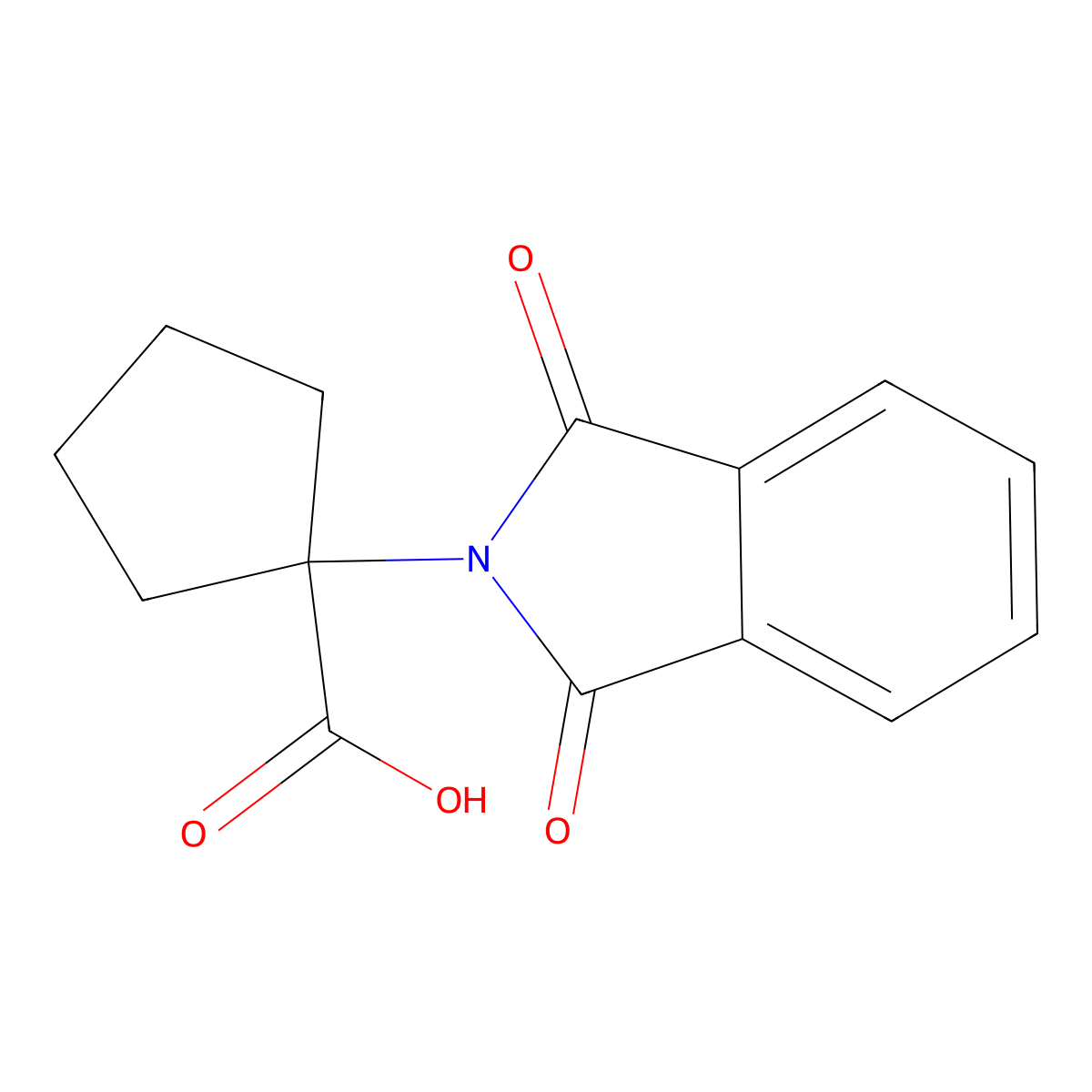1-(1,3-dioxo-2,3-dihydro-1H-isoindol-2-yl)cyclopentane-1-carboxylic acid molecular structure, CAS 51971-46-1