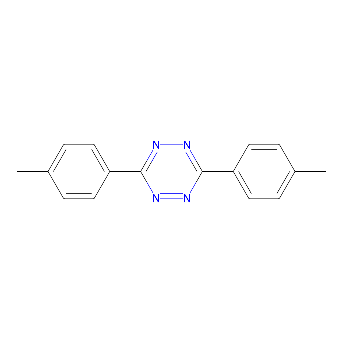1,2,4,5-Tetrazine, 3,6-bis(4-methylphenyl)- molecular structure, CAS 51973-26-3
