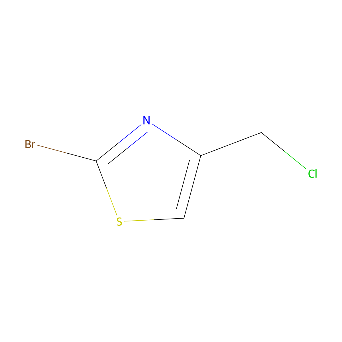 2-Bromo-4-(chloromethyl)thiazole molecular structure, CAS 5198-77-6
