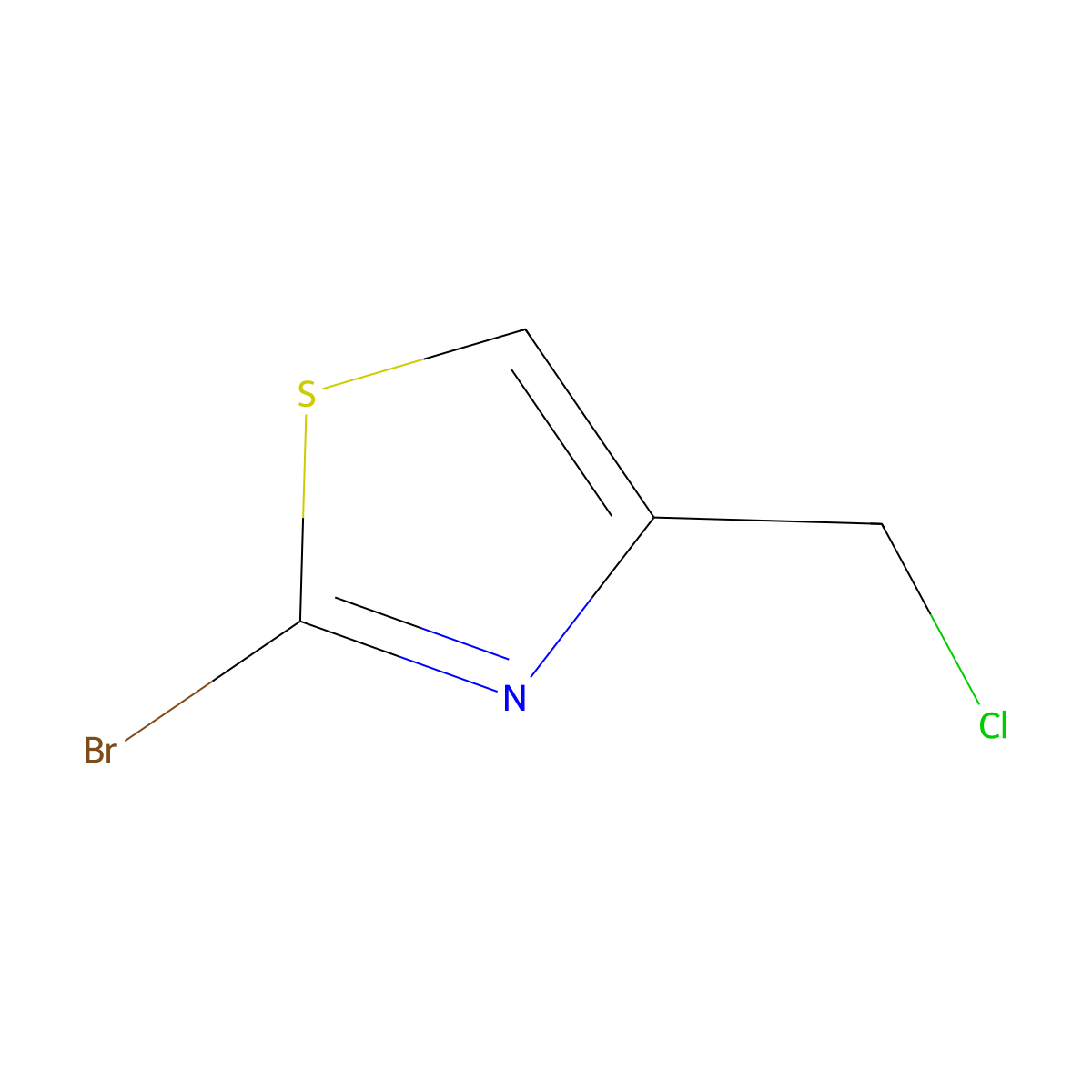 2-Bromo-4-(chloromethyl)thiazole molecular structure, CAS 5198-77-6