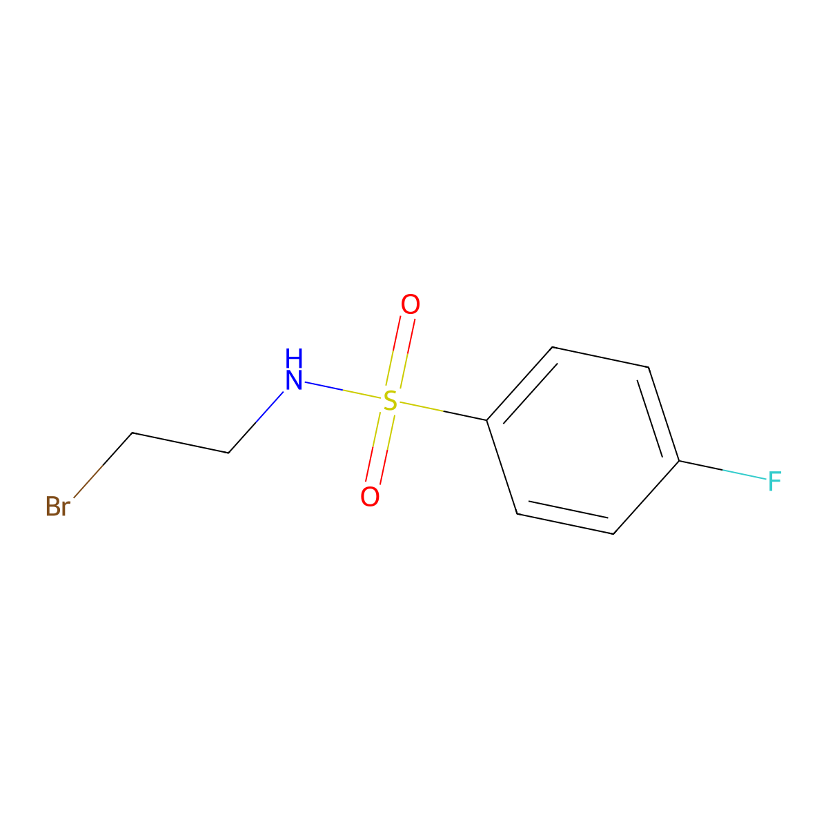 N-(2-bromoethyl)-4-fluorobenzenesulfonamide molecular structure, CAS 51983-24-5