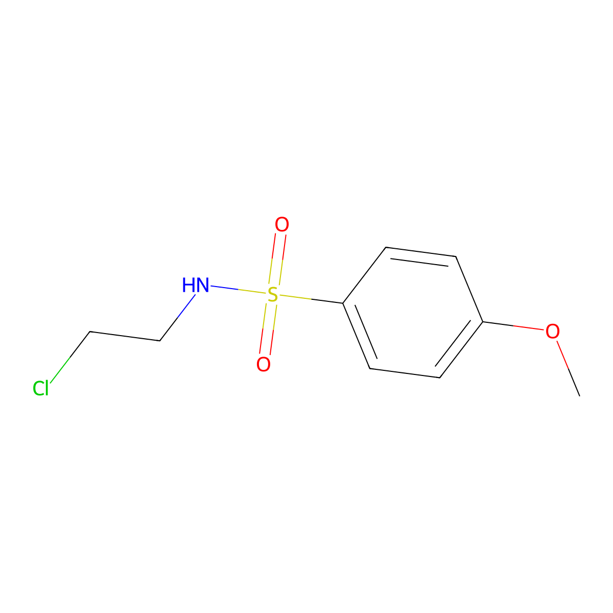 N-(2-chloroethyl)-4-methoxybenzenesulfonamide molecular structure, CAS 51983-27-8