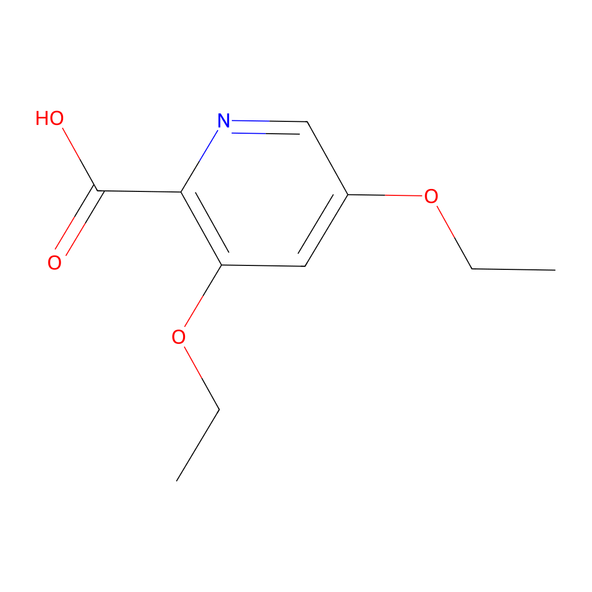 2-Pyridinecarboxylic acid, 3,5-diethoxy- molecular structure, CAS 51984-72-6