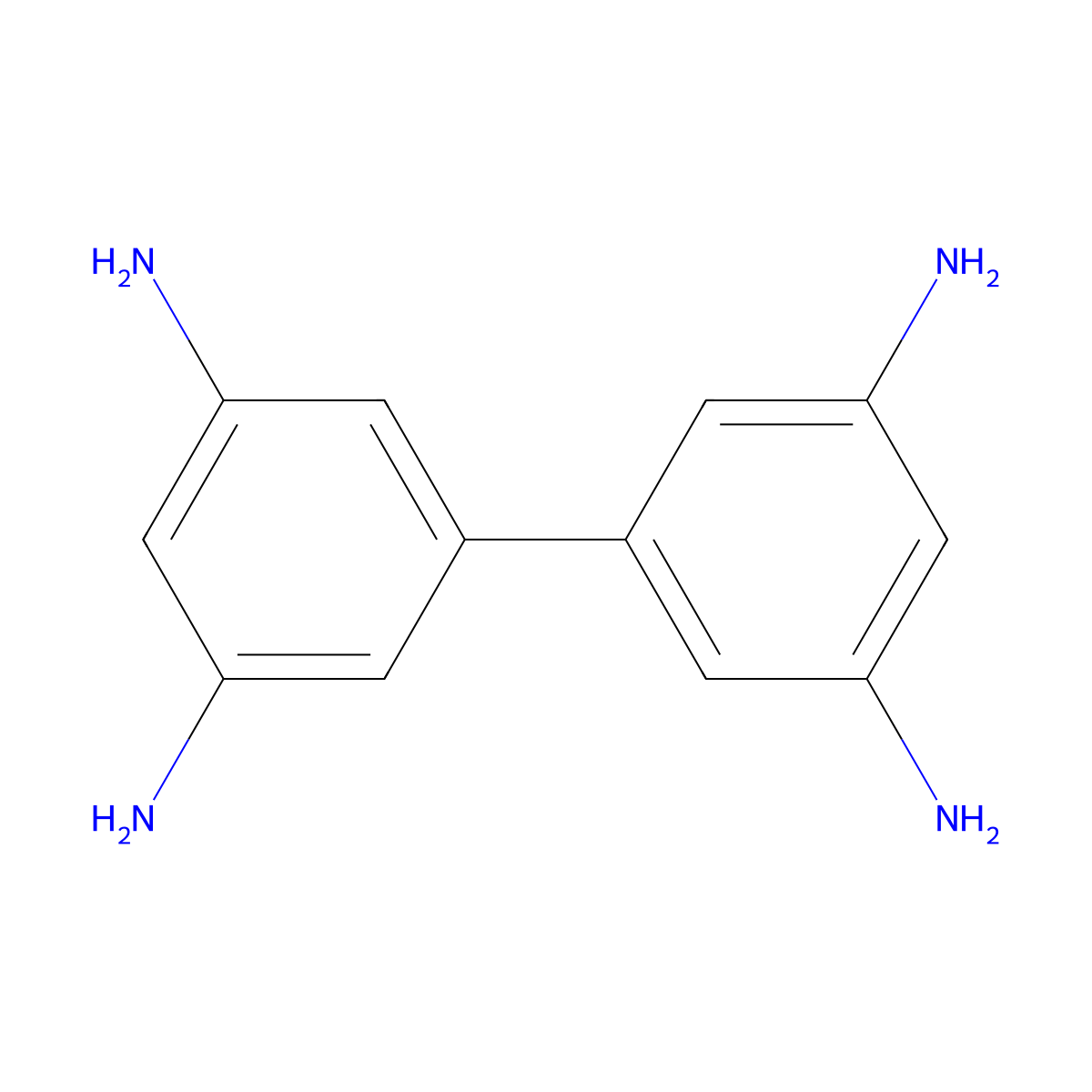 [1,1'-Biphenyl]-3,3',5,5'-tetramine molecular structure, CAS 51987-10-1