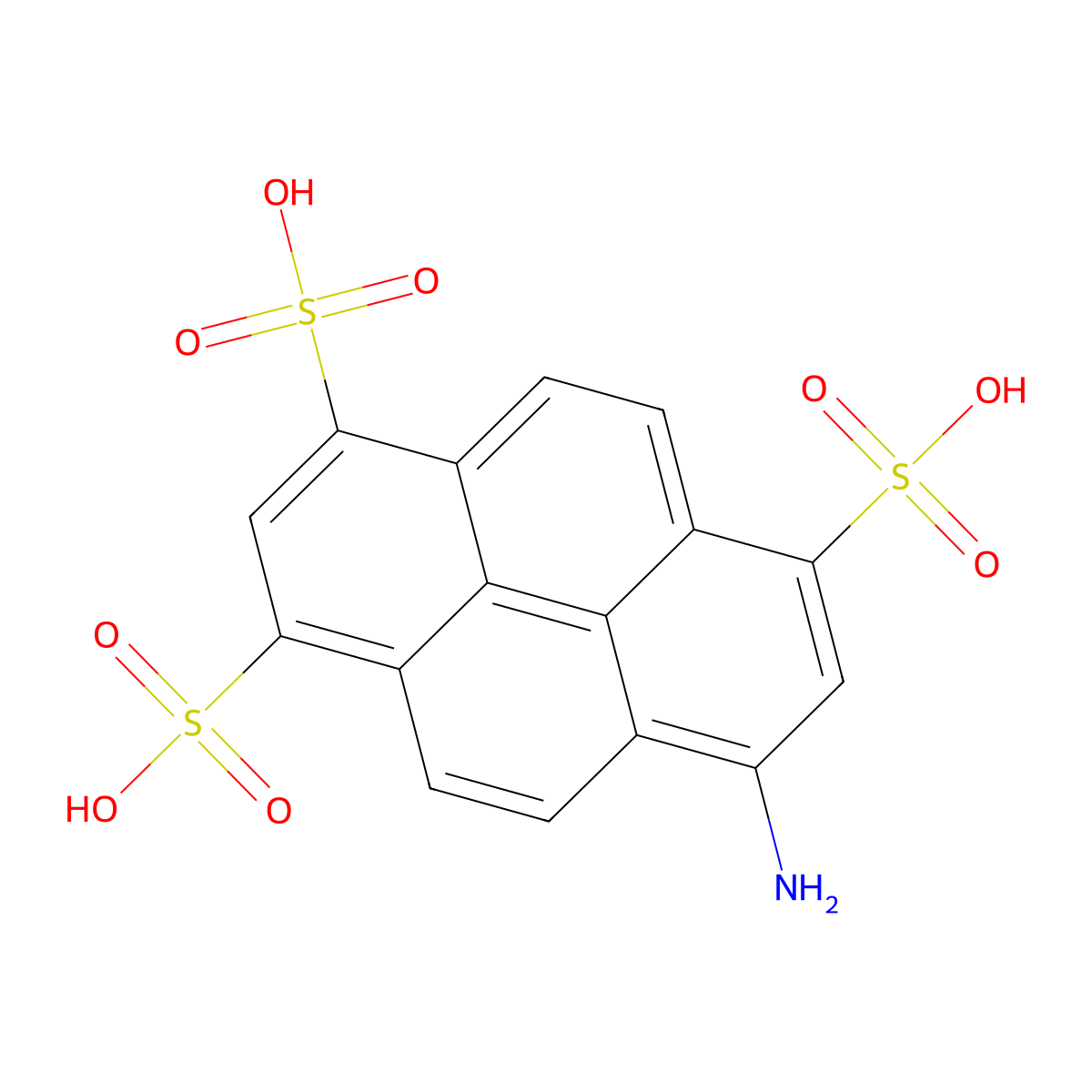 8-aminopyrene-1,3,6-trisulfonic Acid molecular structure, CAS 51987-58-7