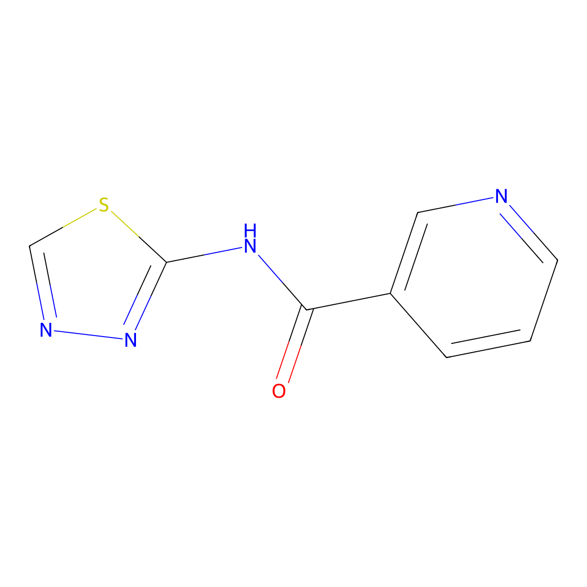 N-(1,3,4-thiadiazol-2-yl)pyridine-3-carboxamide molecular structure, CAS 51987-99-6