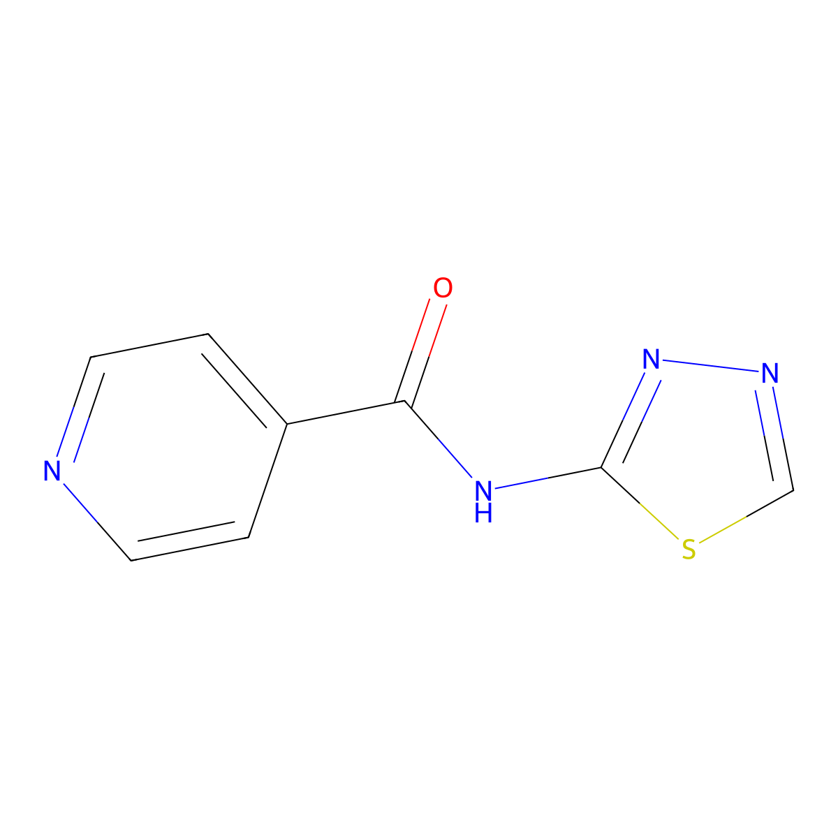 4-Pyridinecarboxamide, N-1,3,4-thiadiazol-2-yl- molecular structure, CAS 51988-00-2