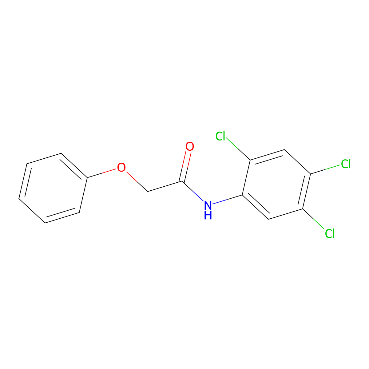 2-phenoxy-N-(2,4,5-trichlorophenyl)acetamide molecular structure, CAS 51988-05-7