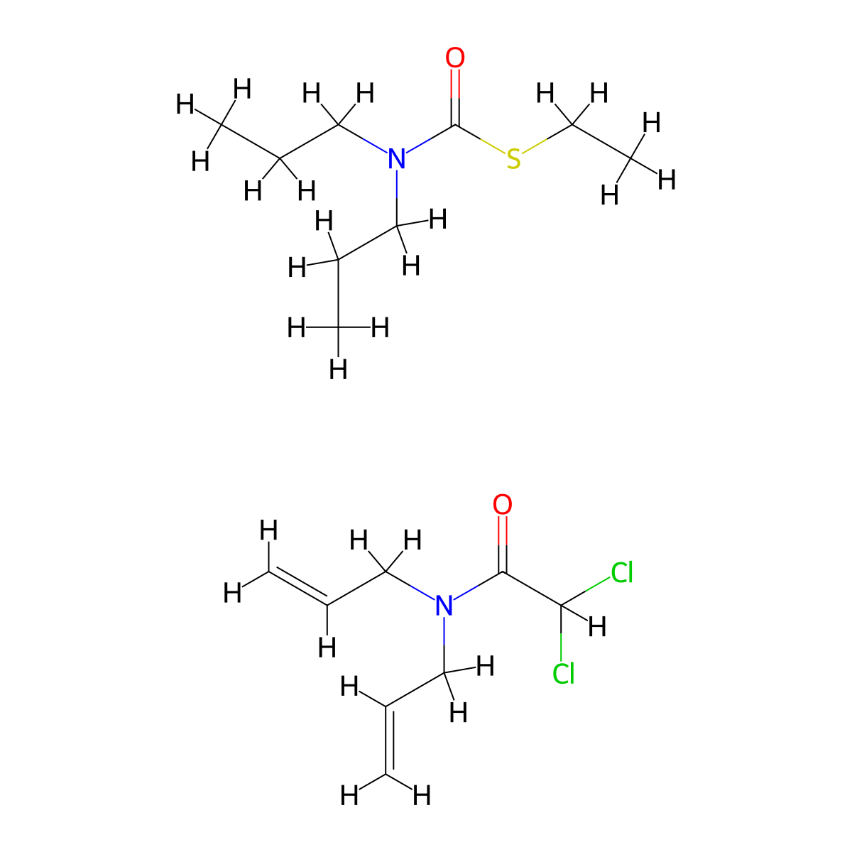 Carbamothioic acid, N,N-dipropyl-, S-ethyl ester, mixt. with 2,2-dichloro-N,N-di-2-propen-1-ylacetamide molecular structure, CAS 51990-04-6