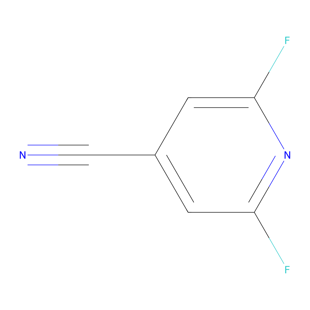 2,6-Difluoropyridine-4-carbonitrile molecular structure, CAS 51991-35-6
