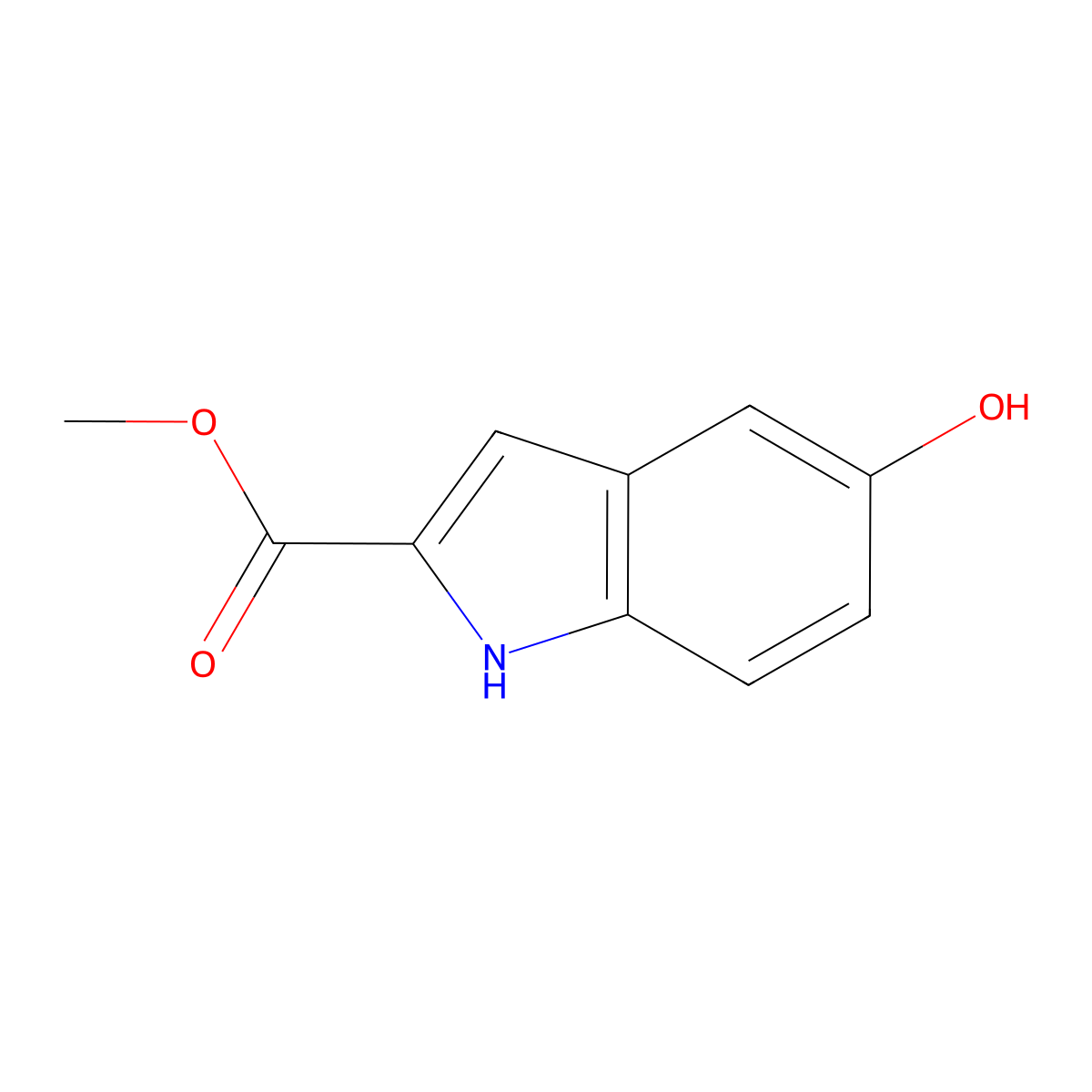 methyl 5-hydroxy-1H-indole-2-carboxylate molecular structure, CAS 51991-39-0