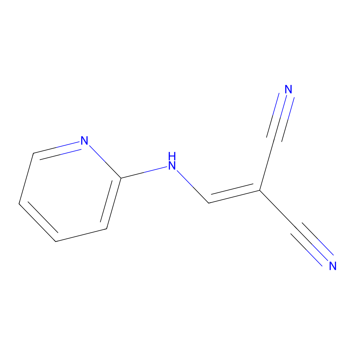 Propanedinitrile, [(2-pyridinylamino)methylene]- molecular structure, CAS 51991-83-4