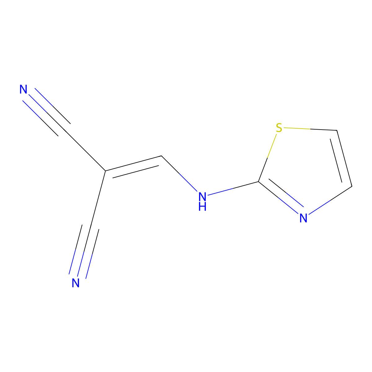 2-((1,3-Thiazol-2-ylamino)methylene)malononitrile molecular structure, CAS 51991-90-3