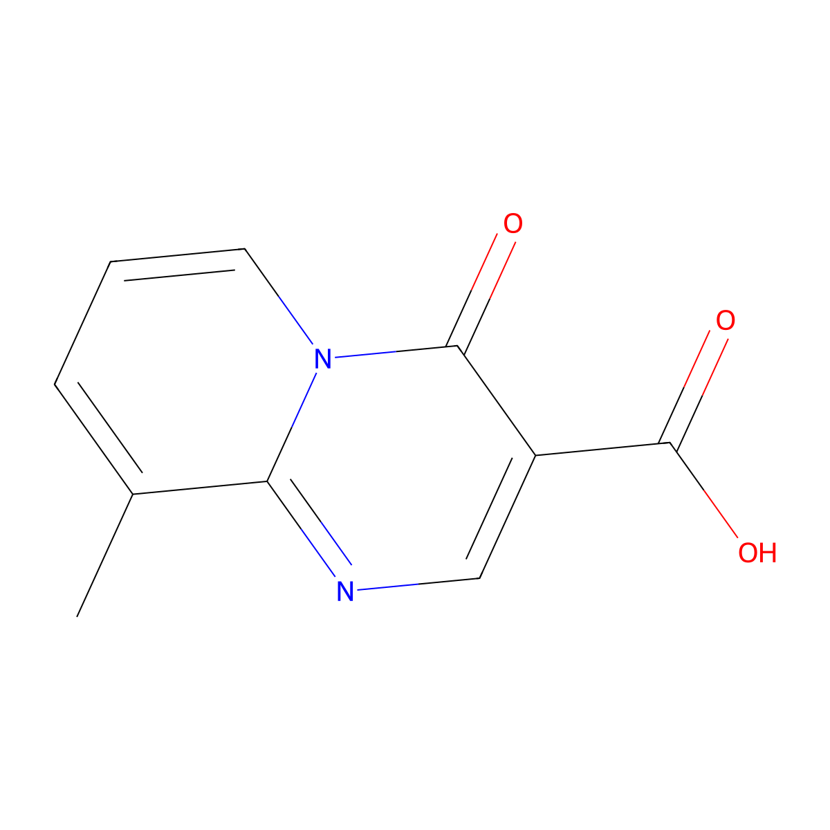9-methyl-4-oxo-4H-pyrido[1,2-a]pyrimidine-3-carboxylic acid molecular structure, CAS 51991-93-6