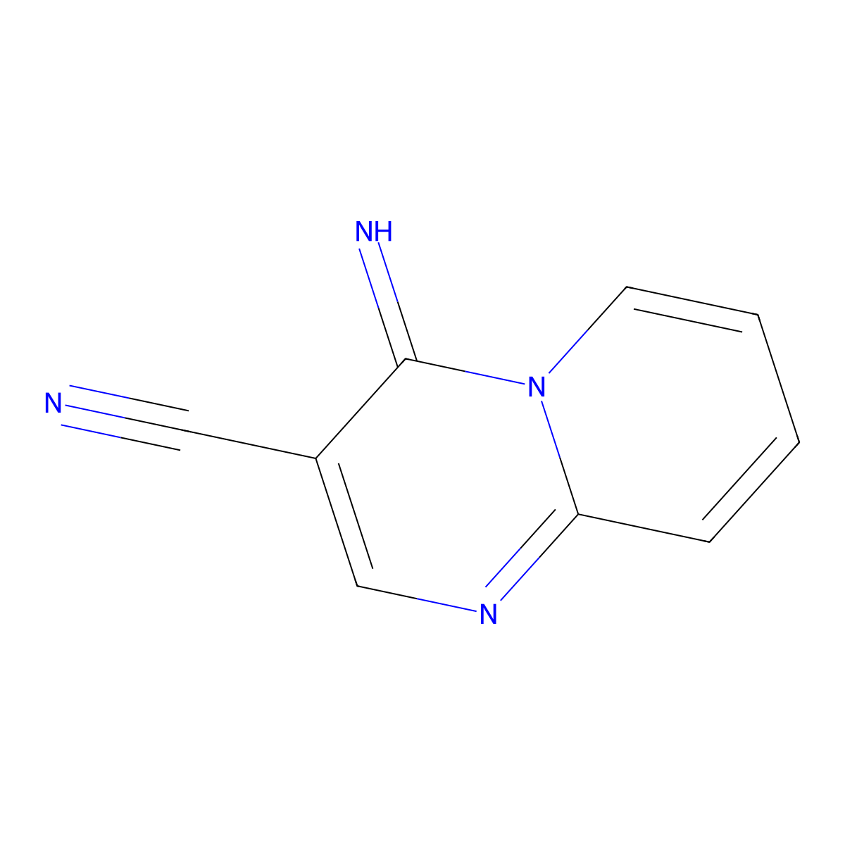 4-Imino-4H-pyrido(1,2-A)pyrimidine-3-carbonitrile molecular structure, CAS 51991-96-9