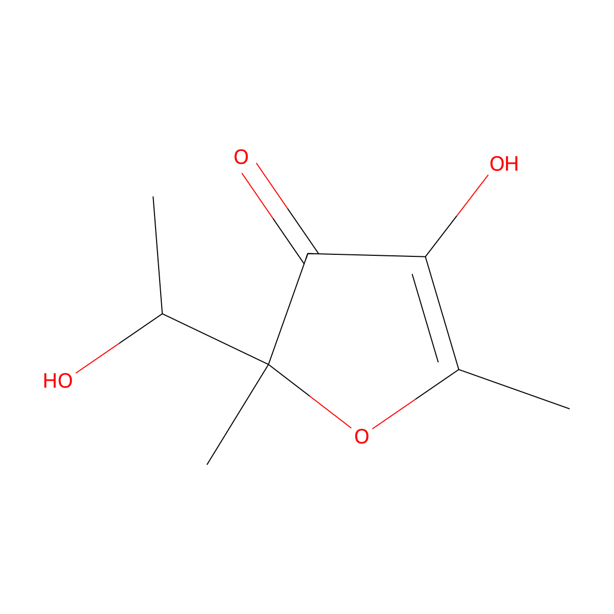 4-Hydroxy-2-(1-hydroxyethyl)-2,5-dimethylfuran-3(2H)-one molecular structure, CAS 51994-11-7