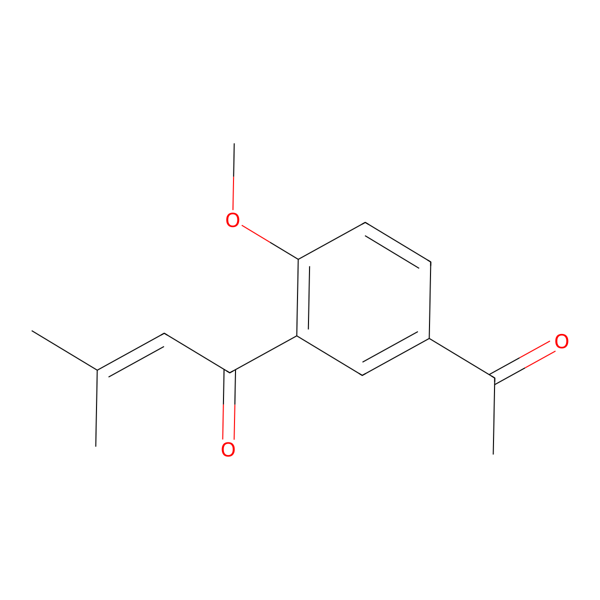 1-(5-Acetyl-2-methoxyphenyl)-3-methylbut-2-en-1-one molecular structure, CAS 51995-99-4