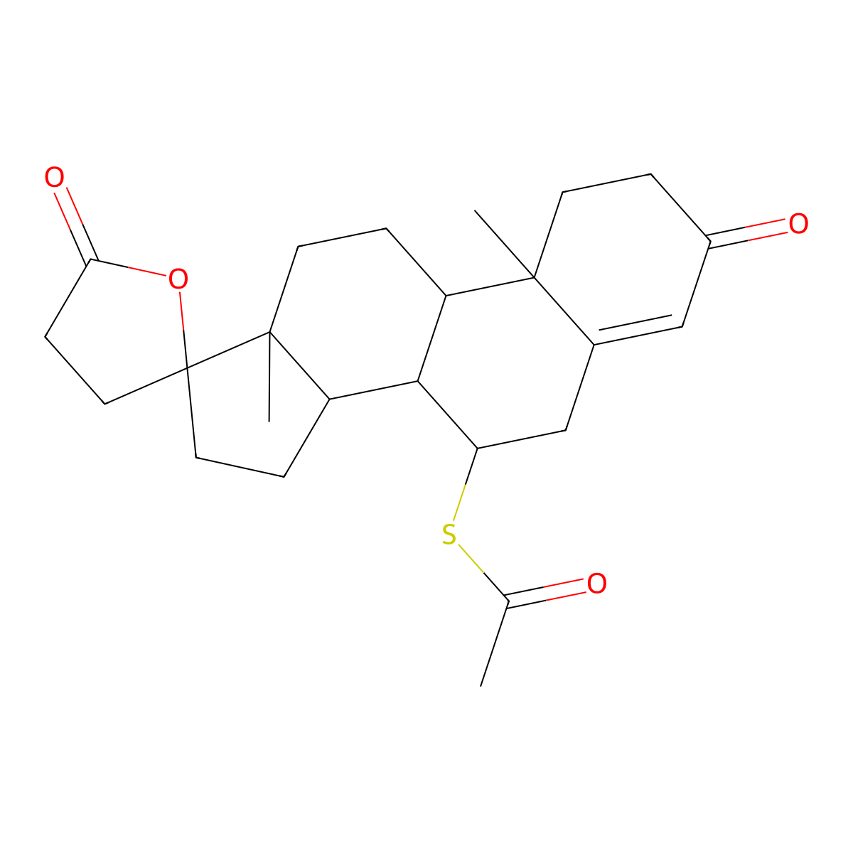 Spironolactone molecular structure, CAS 52-01-7