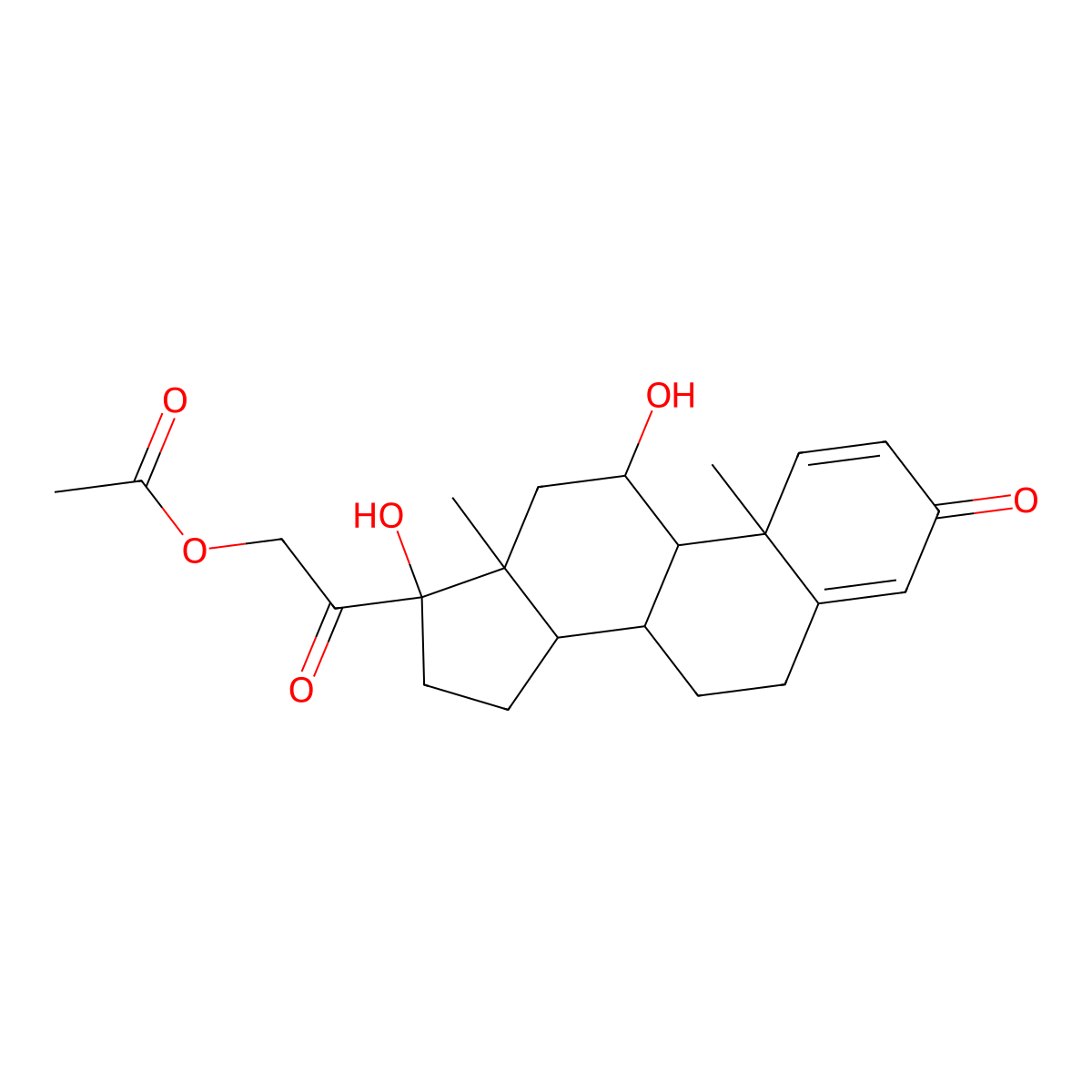 Prednisolone Acetate molecular structure, CAS 52-21-1