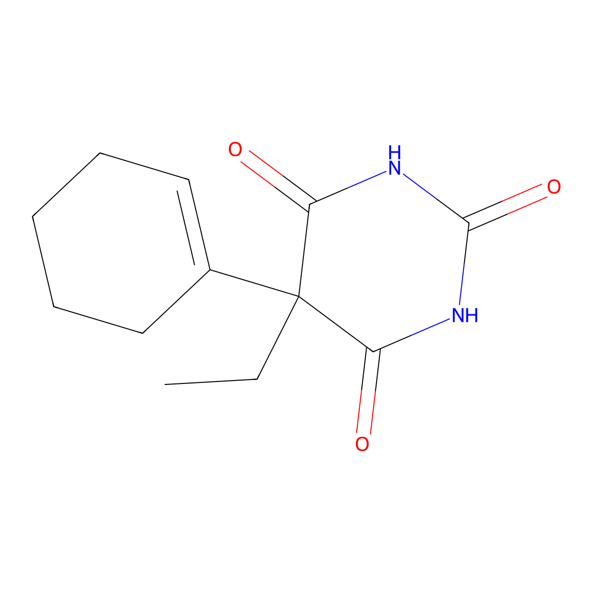 Cyclobarbital molecular structure, CAS 52-31-3