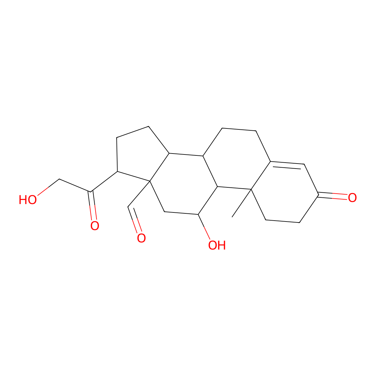 Aldosterone molecular structure, CAS 52-39-1