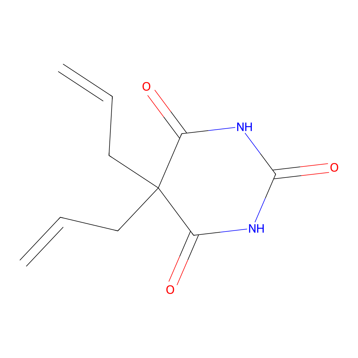 Allobarbital molecular structure, CAS 52-43-7