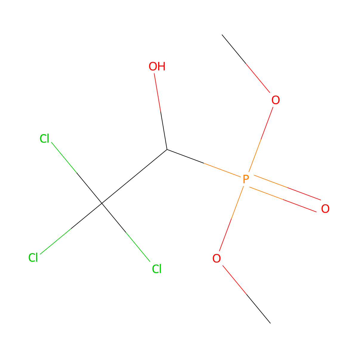 Trichlorfon molecular structure, CAS 52-68-6