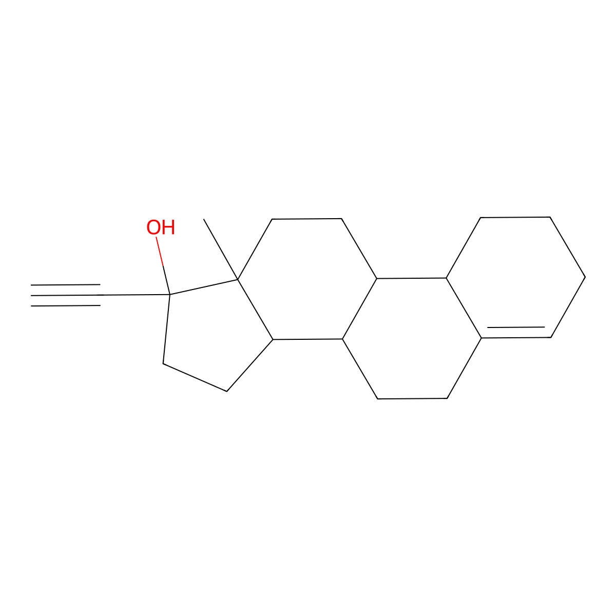 Lynestrenol molecular structure, CAS 52-76-6