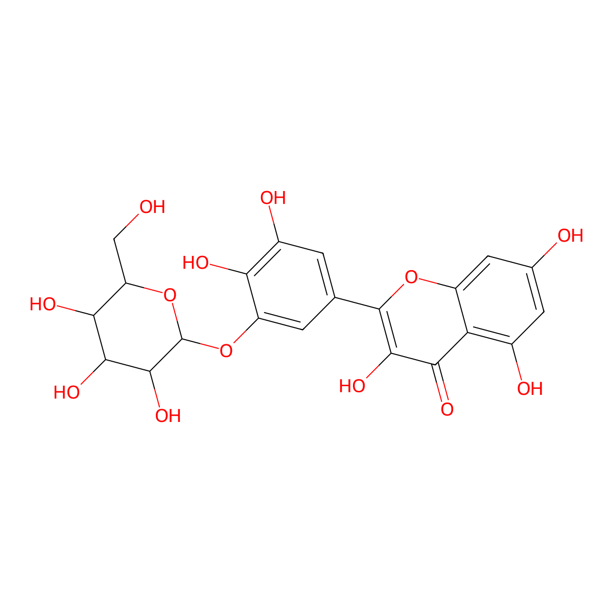 Myricetin 3'-glucoside molecular structure, CAS 520-14-9