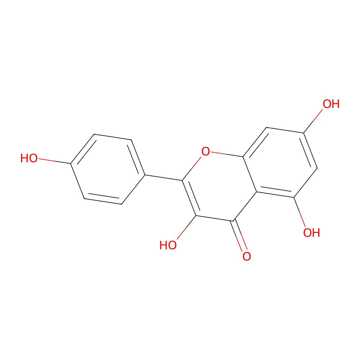 Kaempferol molecular structure, CAS 520-18-3