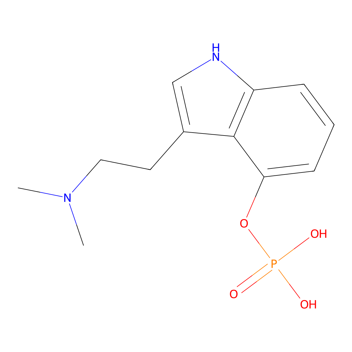 Psilocybin molecular structure, CAS 520-52-5