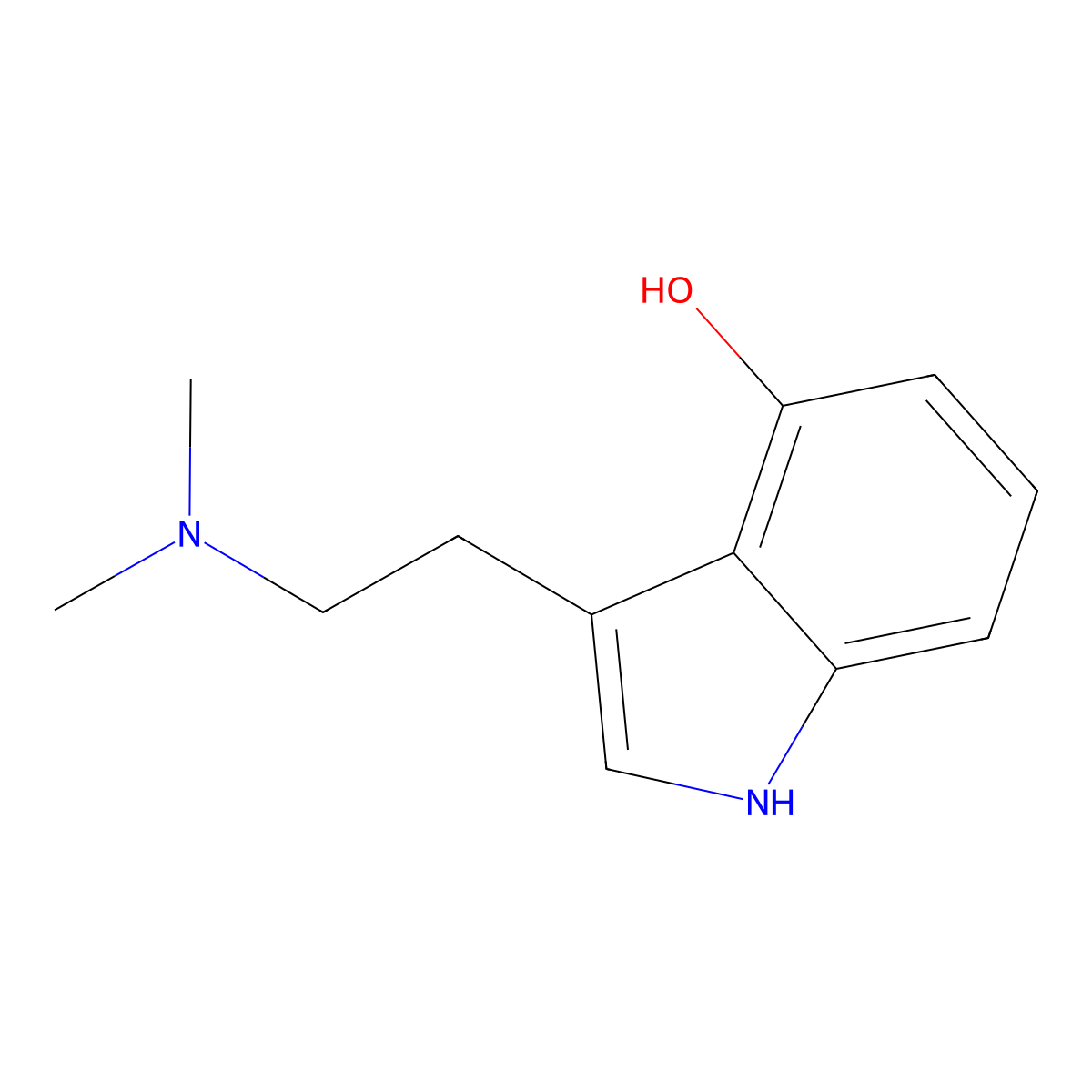 Psilocin molecular structure, CAS 520-53-6