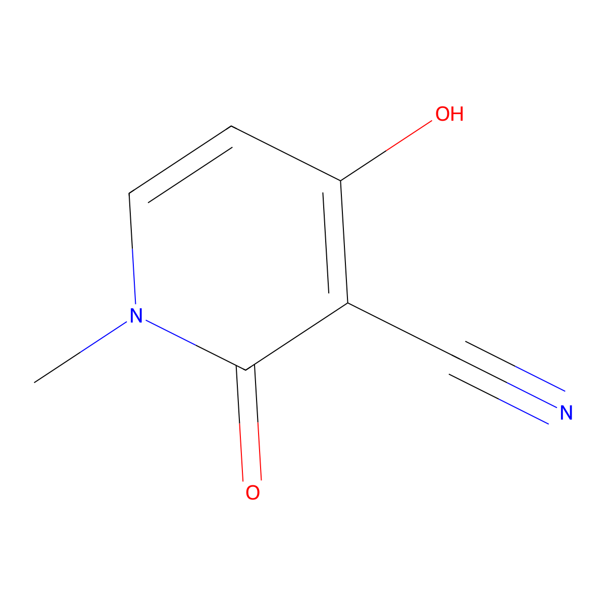 4-Hydroxy-1-methyl-2-oxo-1,2-dihydropyridine-3-carbonitrile molecular structure, CAS 520-78-5