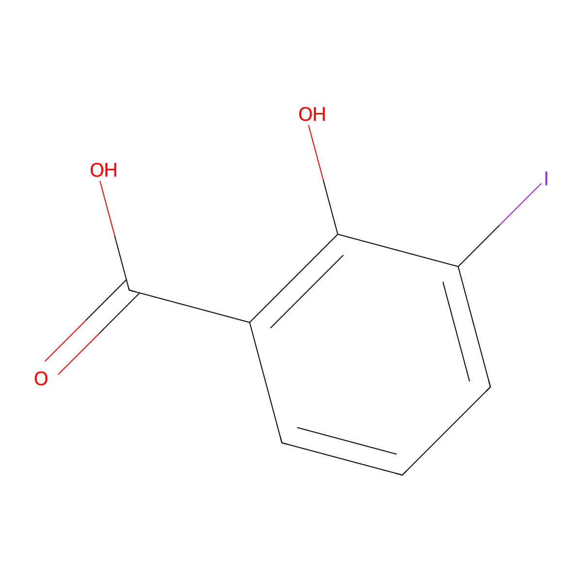 2-Hydroxy-3-iodobenzoic acid molecular structure, CAS 520-79-6