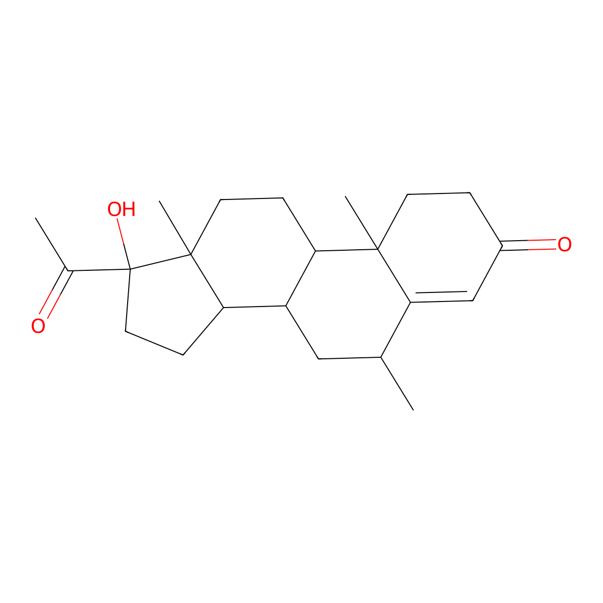 Medroxyprogesterone molecular structure, CAS 520-85-4