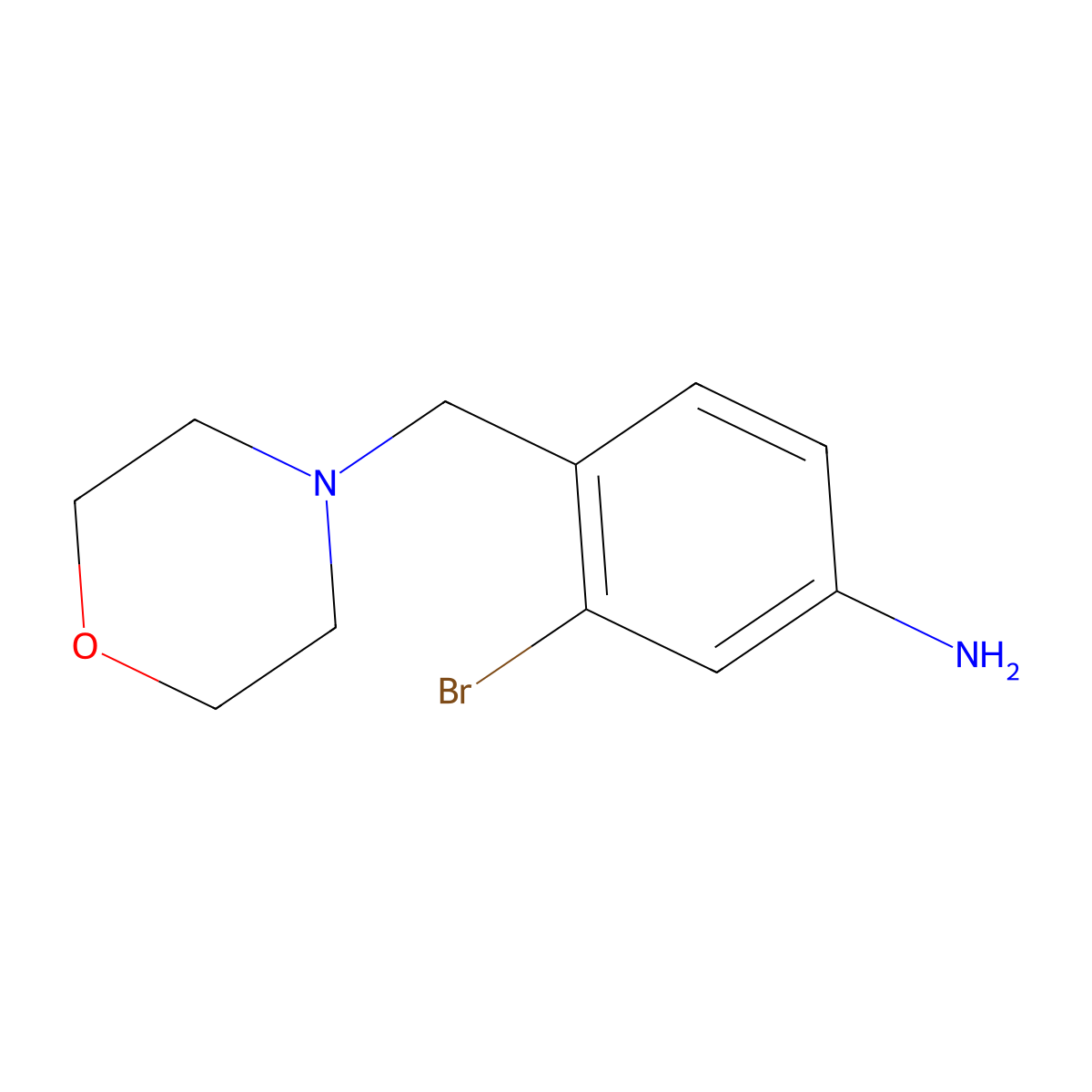 3-Bromo-4-[(morpholin-4-yl)methyl]aniline molecular structure, CAS 5200-66-8