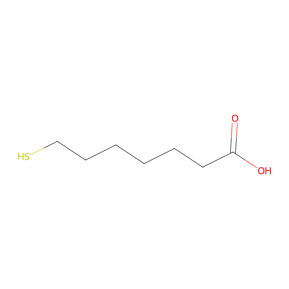 7-Mercaptoheptanoic acid molecular structure, CAS 52000-32-5