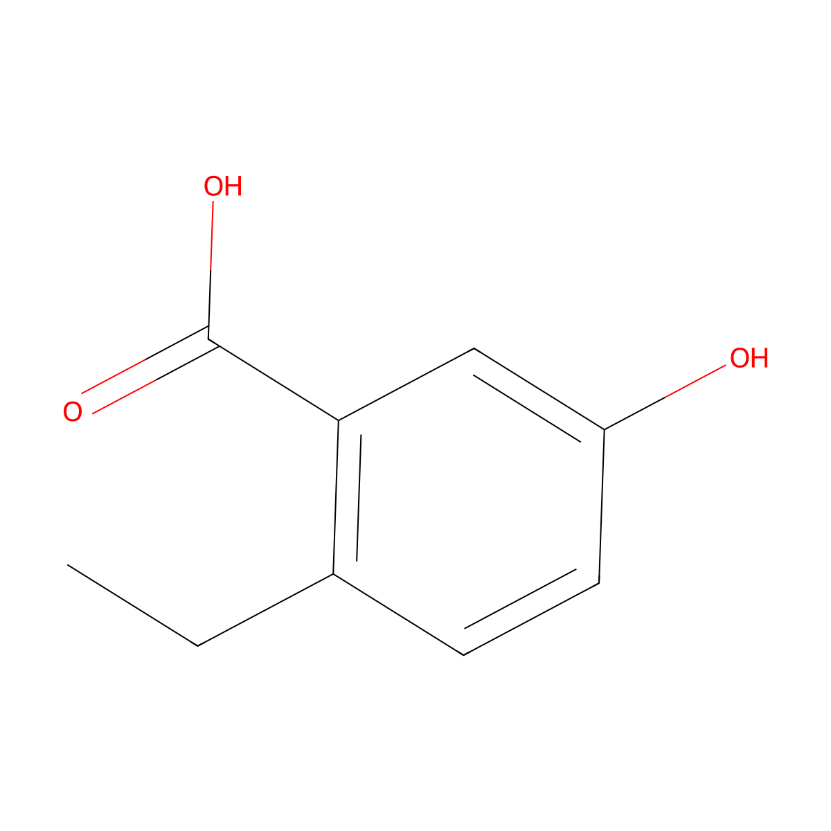 2-Ethyl-5-hydroxybenzoic acid molecular structure, CAS 52008-91-0