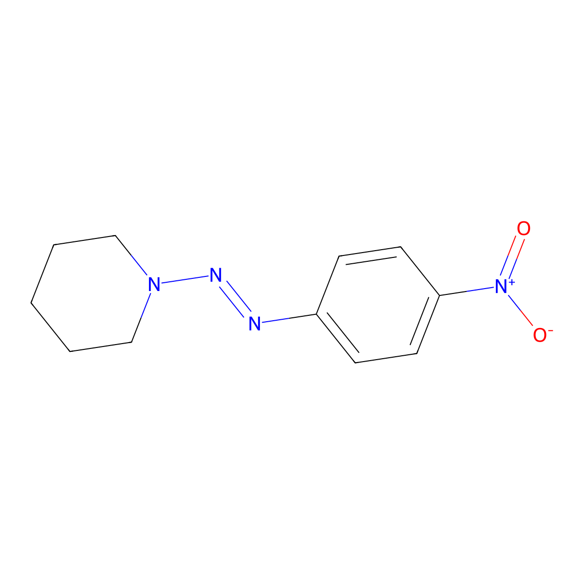 Piperidine, 1-[(4-nitrophenyl)azo]- molecular structure, CAS 52010-83-0