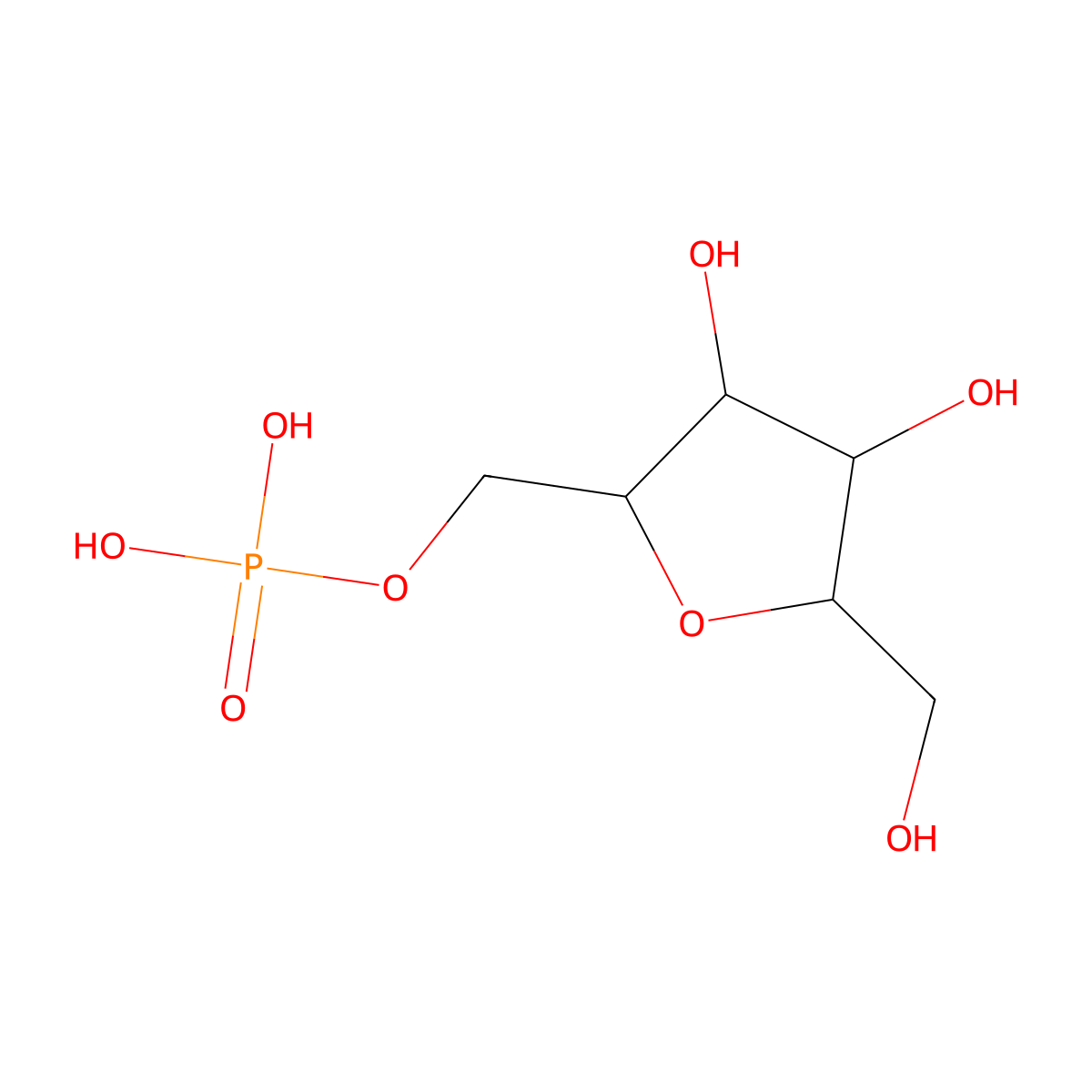 2,5-Anhydromannitol 1-phosphate molecular structure, CAS 52011-52-6