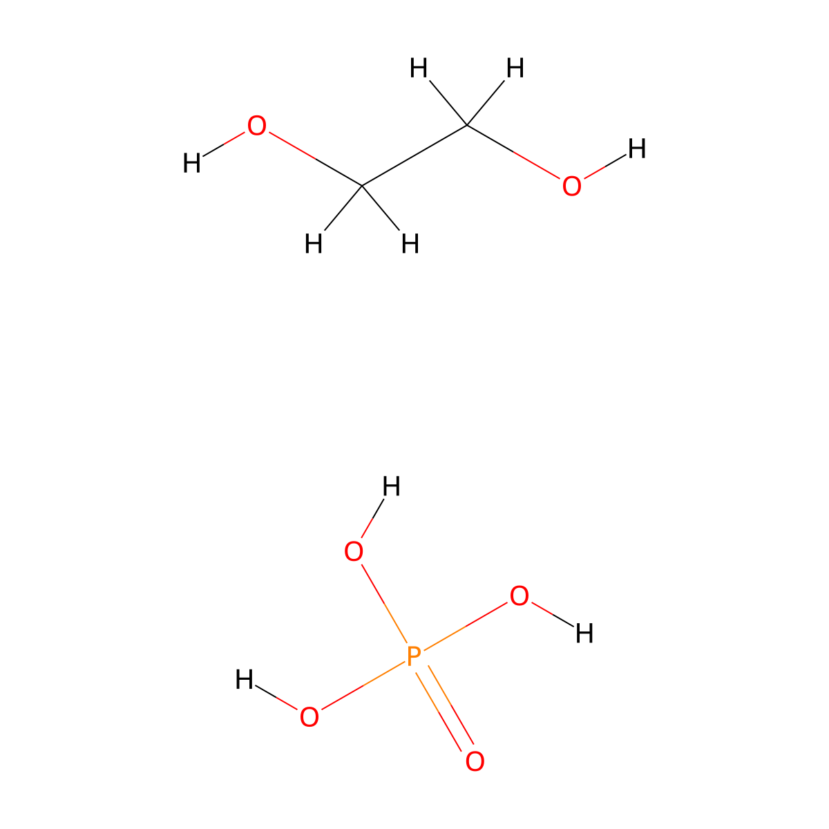 1,2-Ethanediol, phosphate molecular structure, CAS 52012-13-2