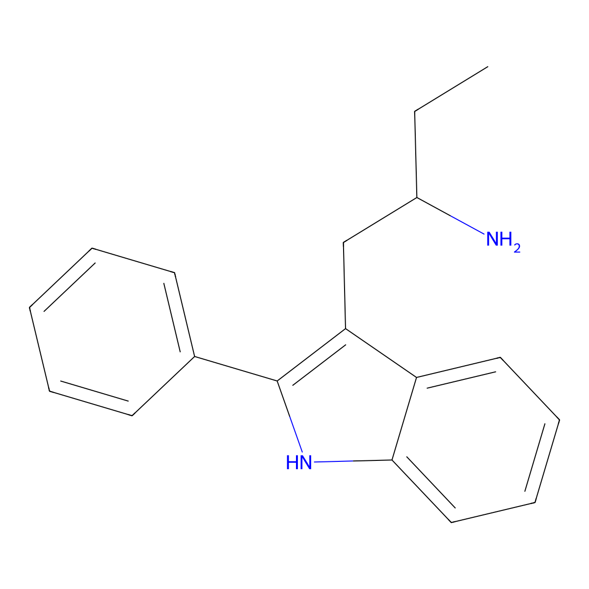 1-(2-Phenyl-1H-indol-3-yl)butan-2-amine molecular structure, CAS 52019-01-9